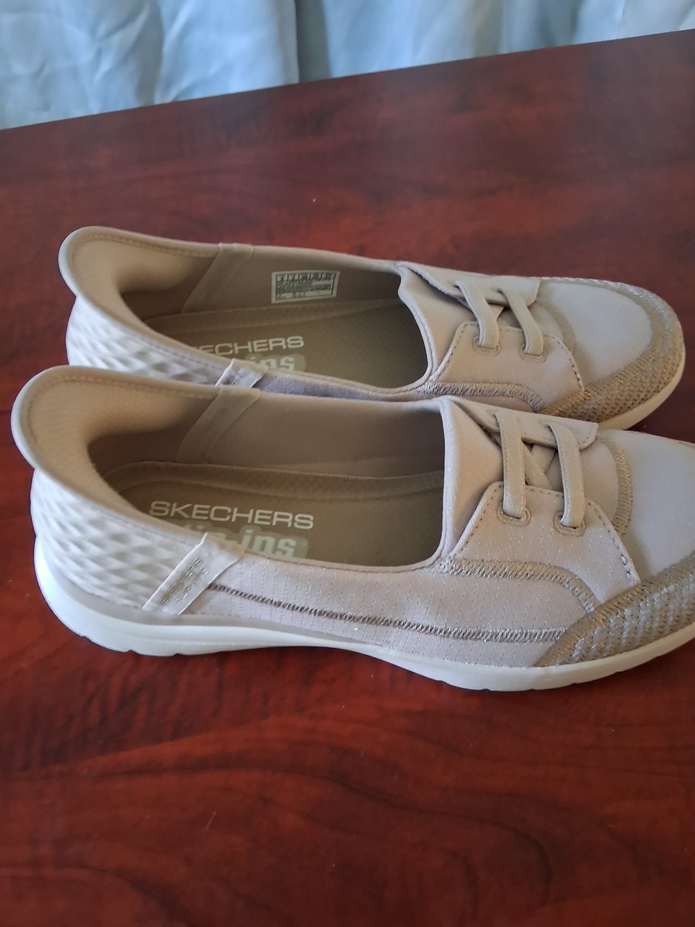 Skechers Go Walk Women’s Light Beige Slip On Shoes